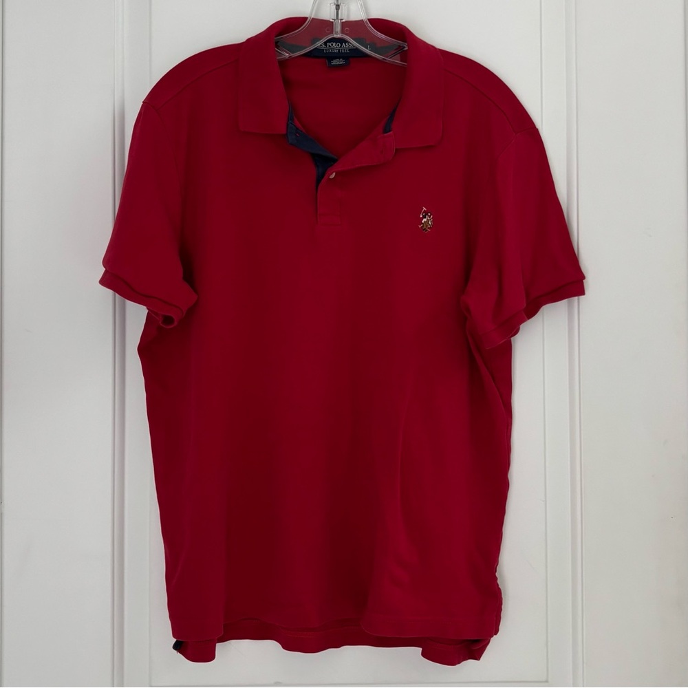 U.S. Polo Assn. Red Luxury Feel Polo Shirt Short Sleeve Classic